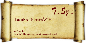 Thomka Szeráf névjegykártya